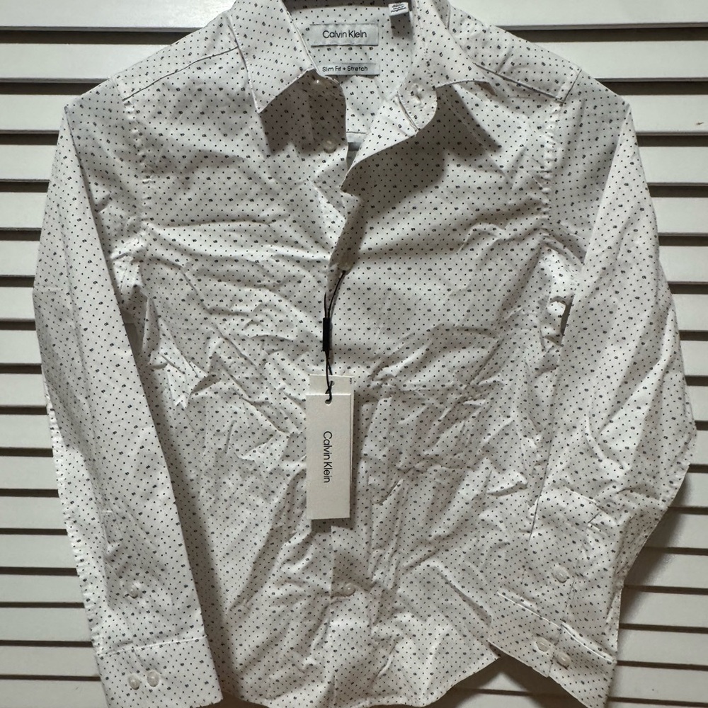 Calvin Klein Black and White Patterned Blouse